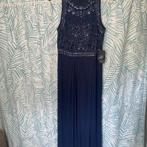 Adrianna Papell Midnight color gown maxi dress never worn original price 219 .